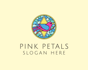 Colorful Bird Stained Glass logo design