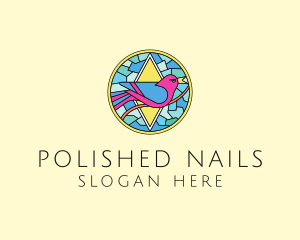 Colorful Bird Stained Glass logo design