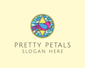 Colorful Bird Stained Glass logo design