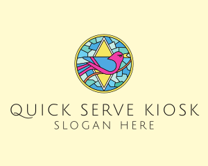 Colorful Bird Stained Glass logo design