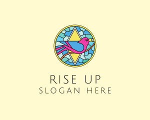 Colorful Bird Stained Glass logo design