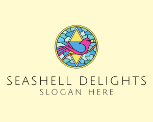 Colorful Bird Stained Glass logo design