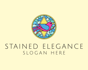 Colorful Bird Stained Glass logo design