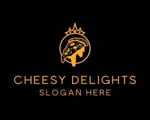 Cheesy - Crown Cheese Pizza logo design