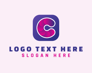 Square - Digital Icon Letter C logo design