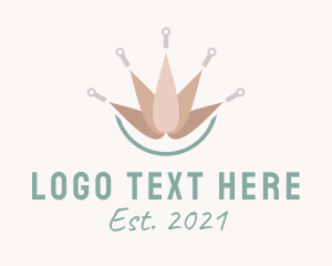 Needle - Flower Acupuncture Therapy logo design