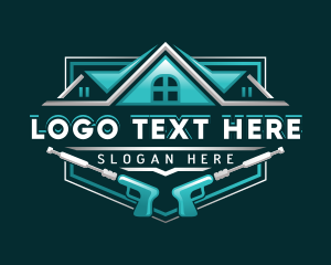 Pressure Wash - Pressure Washing Roof Cleaner logo design