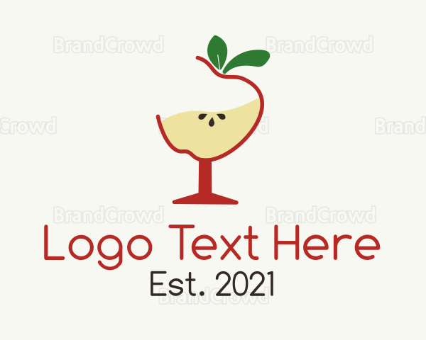 Apple Fruit Cocktail Glass Logo