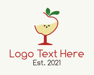 Liqueur - Apple Fruit Cocktail Glass logo design