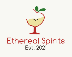 Spirits - Apple Fruit Cocktail Glass logo design