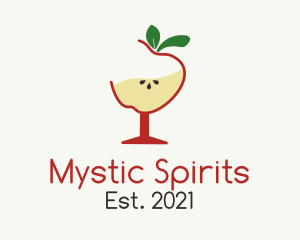 Apple Fruit Cocktail Glass logo design