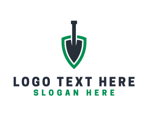 Shovel - Trowel Tool Shield logo design