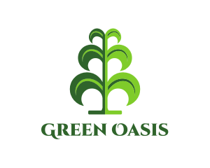 Green Tree Plant logo design