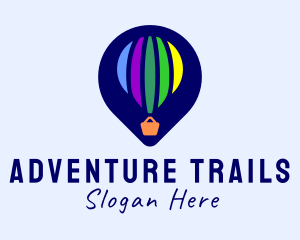 Hot Air Balloon Location Pin logo design