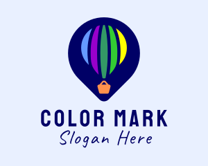 Hot Air Balloon Location Pin logo design