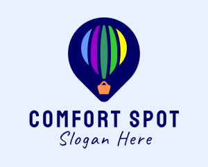 Hot Air Balloon Location Pin logo design