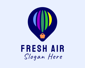 Hot Air Balloon Location Pin logo design