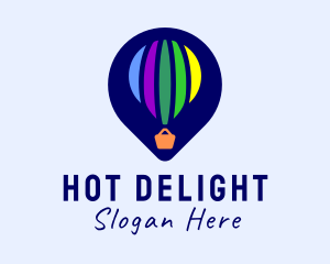 Hot Air Balloon Location Pin logo design