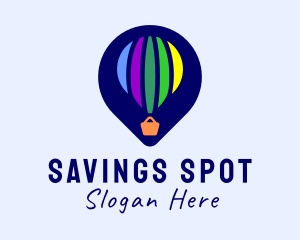 Hot Air Balloon Location Pin logo design