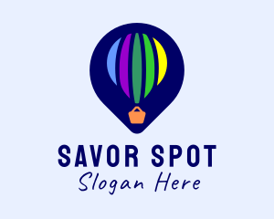 Hot Air Balloon Location Pin logo design