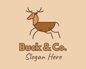 Wild Brown Deer  logo design