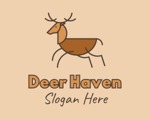 Wild Brown Deer  logo design