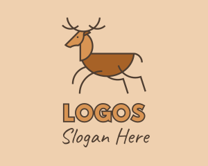 Horns - Wild Brown Deer logo design