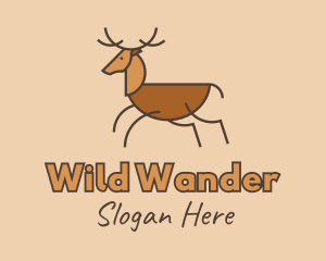 Wild Brown Deer  logo design