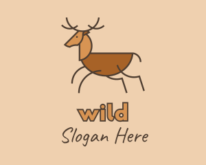 Wild Brown Deer  logo design
