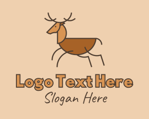 Stag - Wild Brown Deer logo design