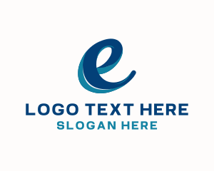 Calligraphy - Online Market Letter E logo design