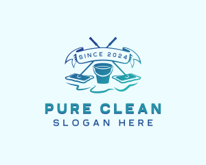 Cleaning Mop Bucket logo design