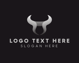 Metallic - Bull Horn Head logo design