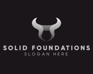 Metallic - Bull Horn Head logo design