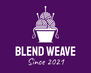 Interweave - Yarn Ball Bucket logo design