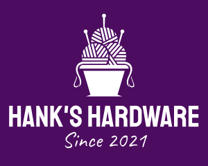 Hank - Yarn Ball Bucket logo design