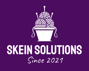 Skein - Yarn Ball Bucket logo design