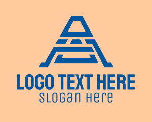 Unique - Blue Tribal Letter A logo design