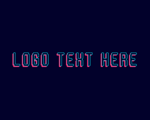 Telecom - Neon Glitch App logo design