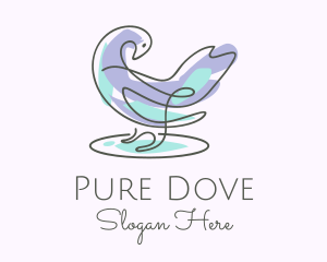 Dove Painting Monoline logo design