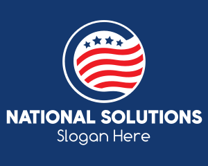 National - Stars & Stripes USA logo design