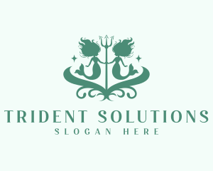 Trident - Mystical Mermaid Trident logo design