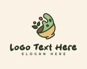 Leafy - Green Leaf Salad Bowl logo design