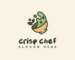 Green Leaf Salad Bowl logo design