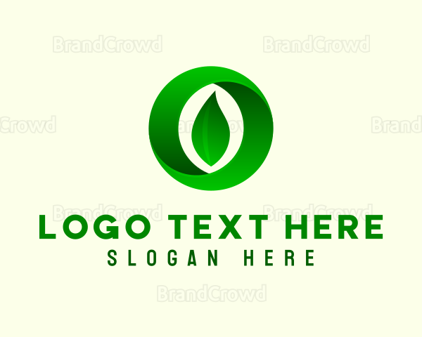 Green Leaf Letter O Logo