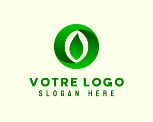 Environment Friendly - Green Leaf Letter O logo design