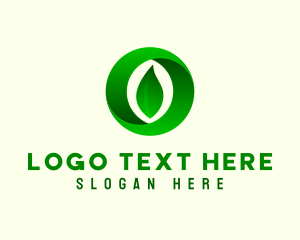 Environment Friendly - Green Leaf Letter O logo design