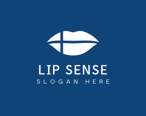 Finland Flag Lips logo design