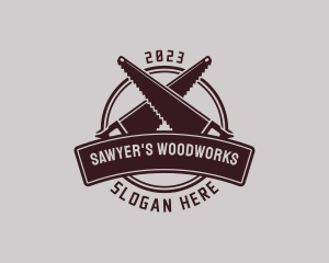 Sawyer - Hand Saw Carpentry logo design