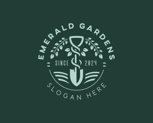 Floral Gardening Shovel logo design